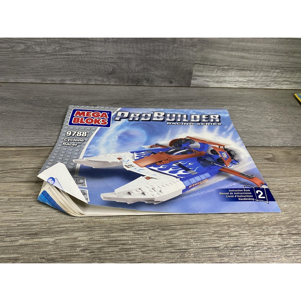 Mega Bloks Probuilder 9788 Cyclone Racer Instruction‎ Manual Booklet Racing Blue - Picture 6 of 9